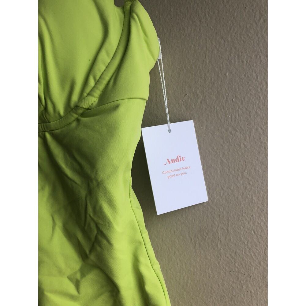 NEW Andie Swim The Bermuda One Piece Swimsuit Neon Yellow Size Large - Picture 4 of 11